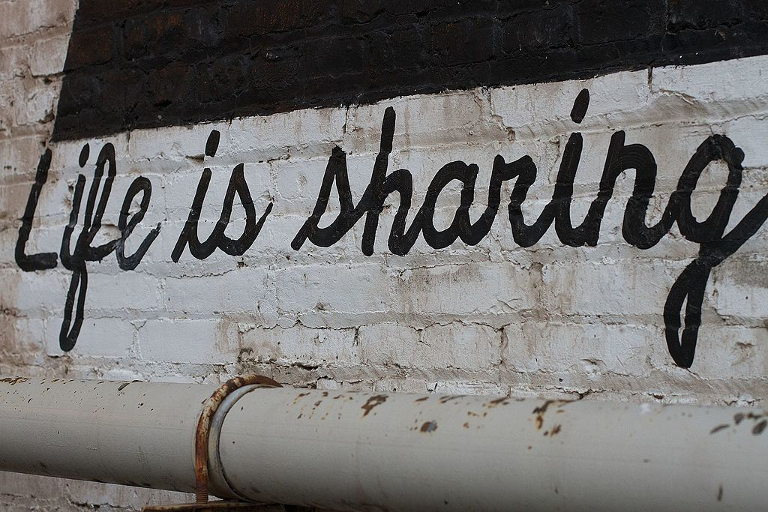 Life is Sharing graffitti