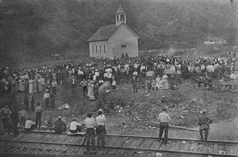 Mother Jones rallying the miners of Eskdale