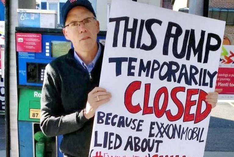 Bill McKibben Exxon protest