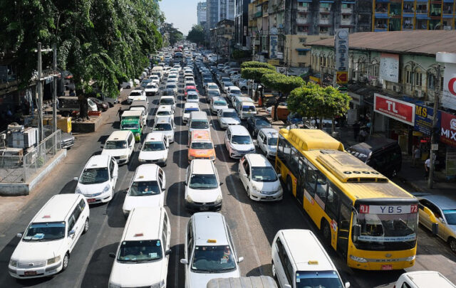 traffic in Yangon