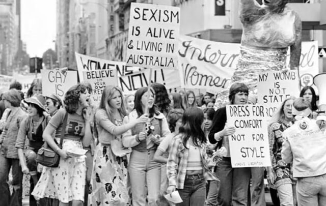 Second wave feminist march in Australia.