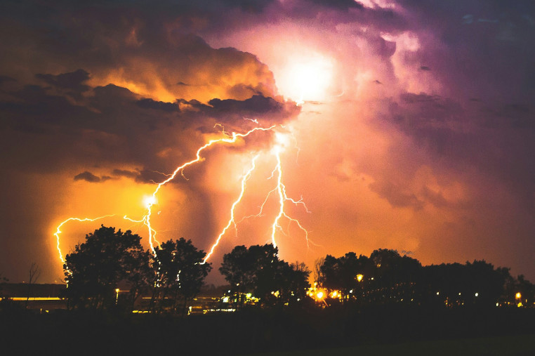 storm over city