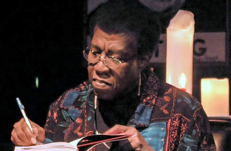 Octavia Butler signing books