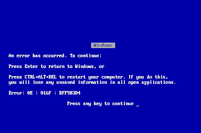 blue screen of death