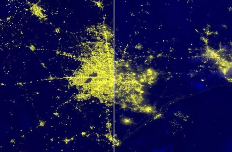 Houston before and after the hurricane