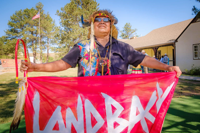 Warren Anthony “Gus” Yellowhair of Tatanka Rez Tourz just after sharing the creation story of the Lakota peoples outside the visitor center at Wind Cave National Park.