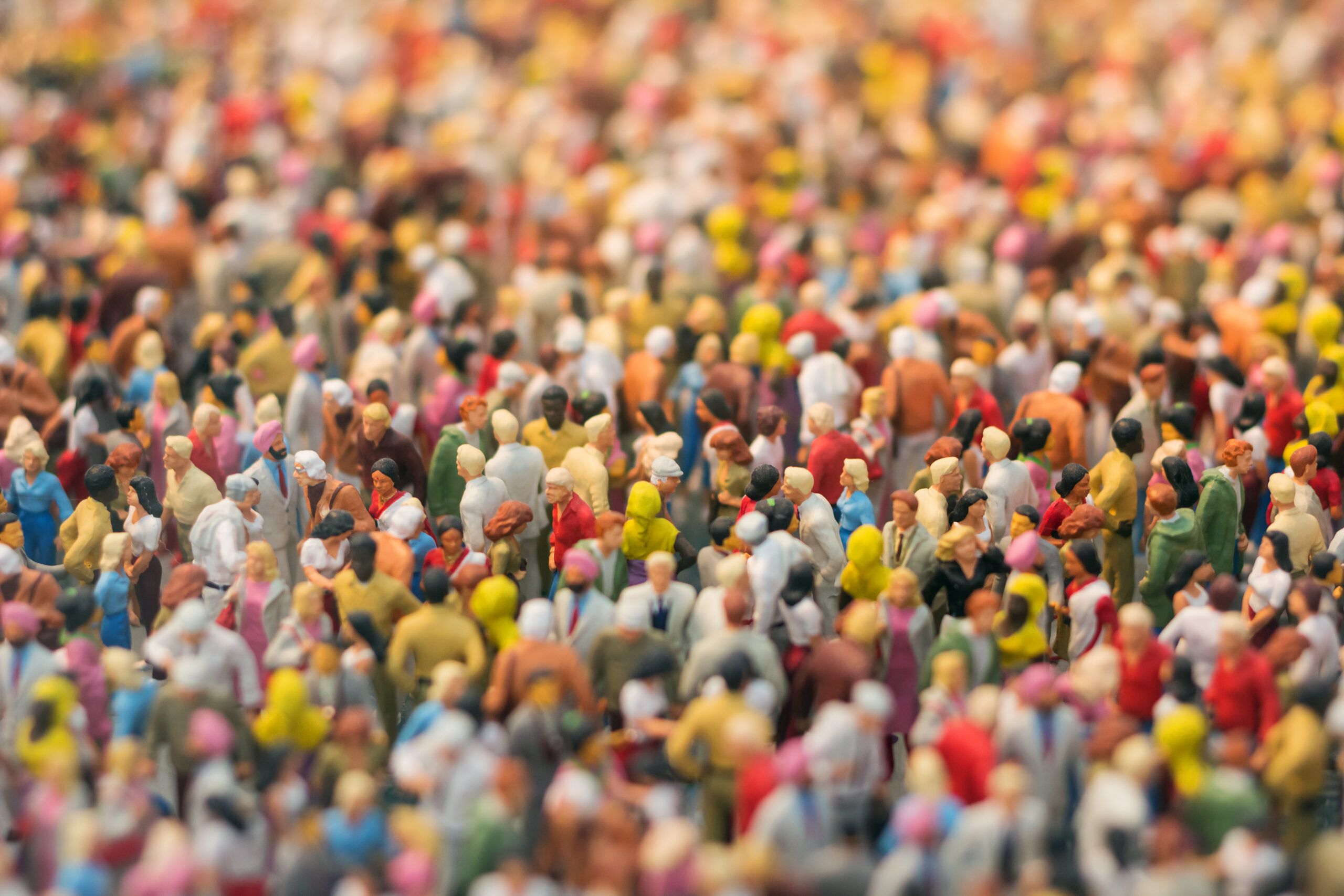 Aerial view of a large crowd