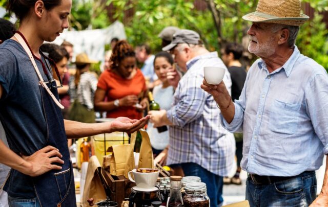 People at farmers market