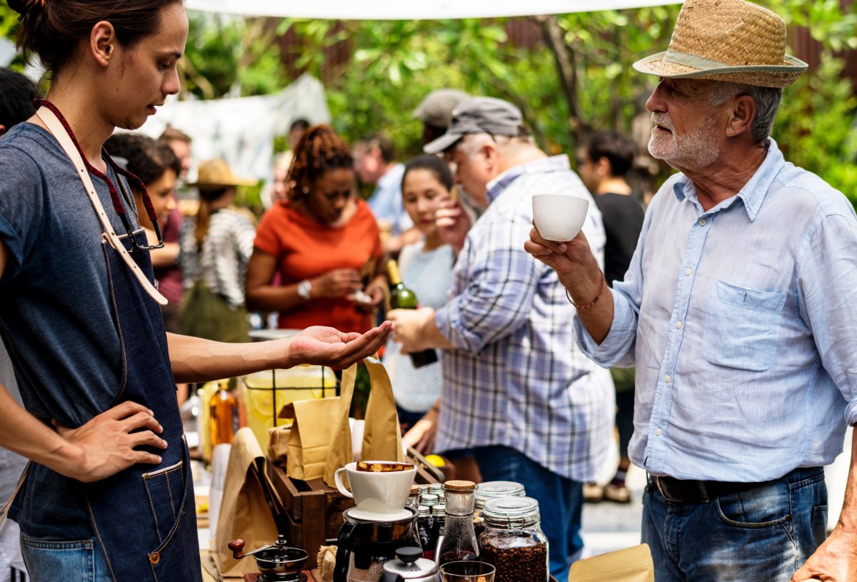 People at farmers market