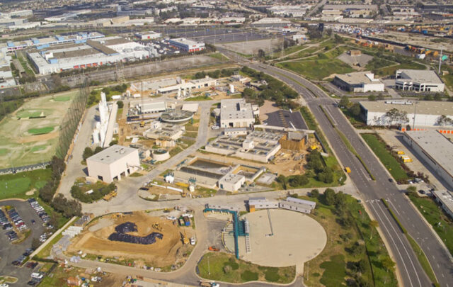 Aerial view of West Basin Water Recycling Facility, Carson, California.