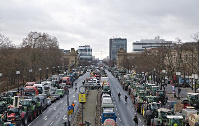 German farmer protests 2024, some over diesel subsidy cuts