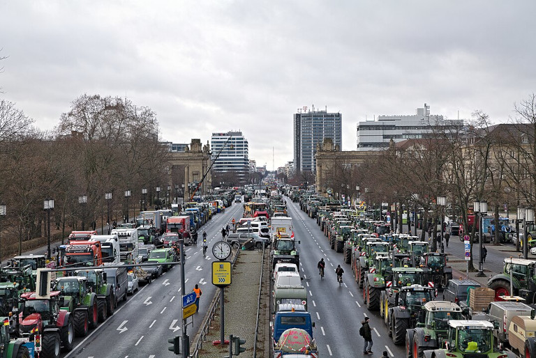 German farmer protests 2024, some over diesel subsidy cuts