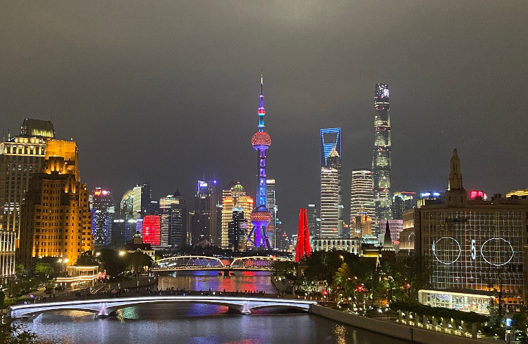 Shanghai skyline at night