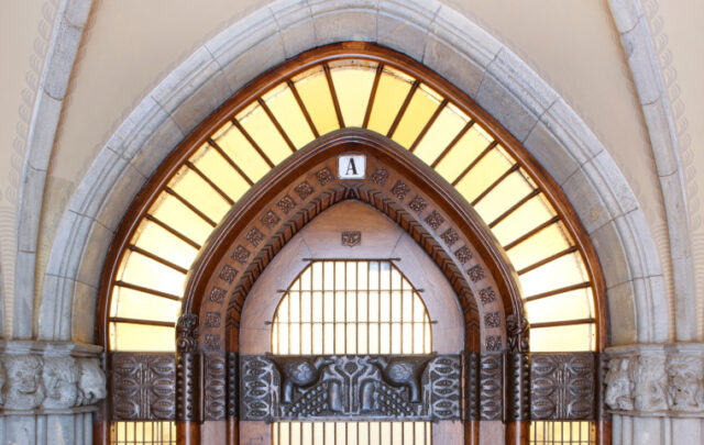 Copper front door of Pohjola Insurance building