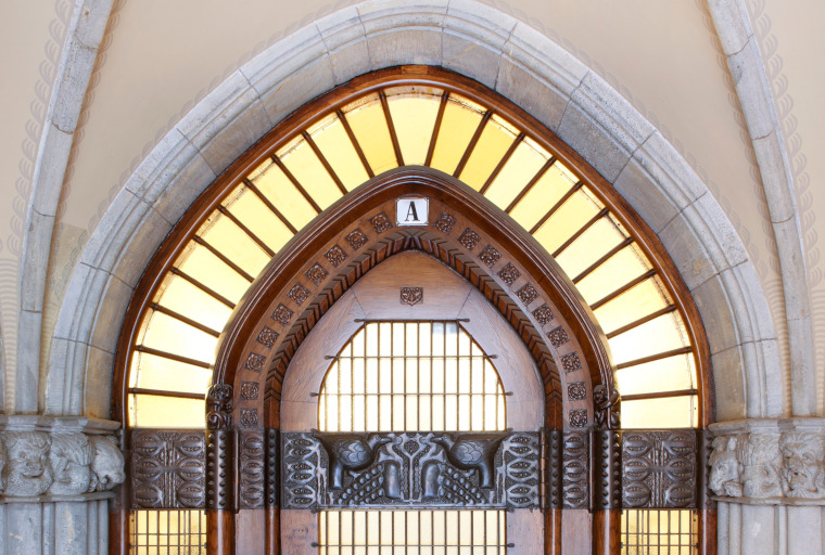 Copper front door of Pohjola Insurance building