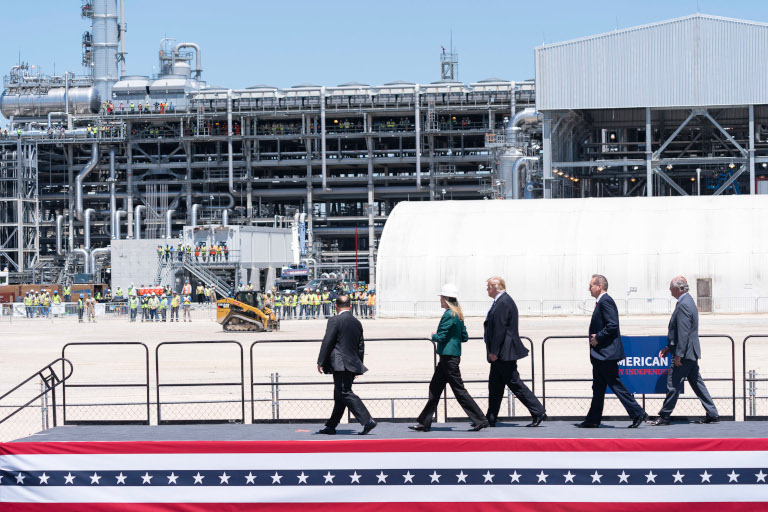 Trump visits an LNG export terminal