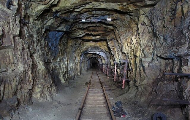 Abandoned uranium mine adit at Mt. Byk