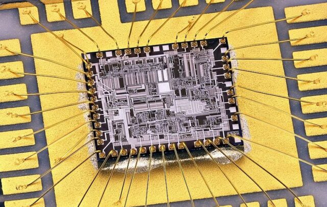 Close-up of computer chip