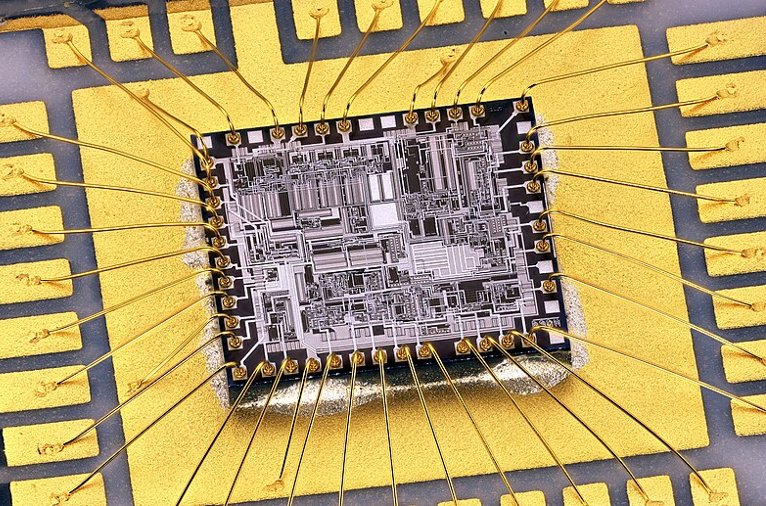 Close-up of computer chip