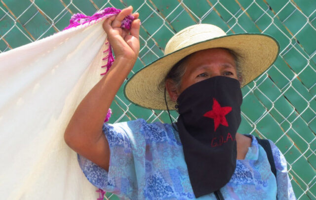 Woman protester in Mexico