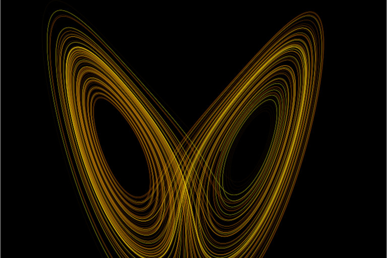 Lorenz attractor in chaos theory