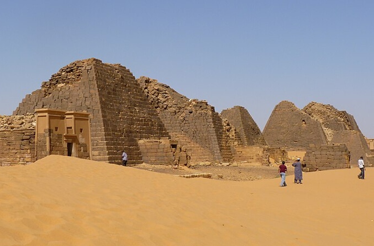 Remains of Nubian Pyramids of Merowe near Al-Bagrawiyah (2010}.